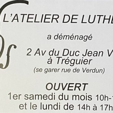 nouvelle adresse de l'atelier